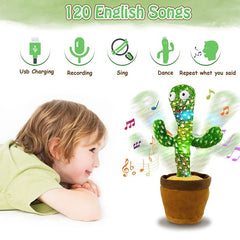 Kids Dancing Talking Cactus Toy, Interactive Singing Plush, Talking Sunny Cactus Electronic Toy, Fun Musical Home Decoration & Xmas Gift for Children