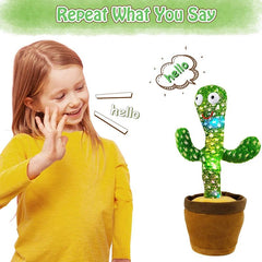 Kids Dancing Talking Cactus Toy, Interactive Singing Plush, Talking Sunny Cactus Electronic Toy, Fun Musical Home Decoration & Xmas Gift for Children