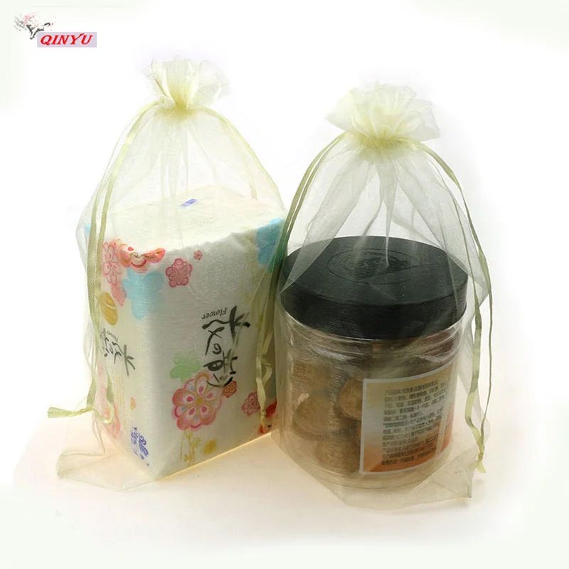 10Pcs/ lot large Organza bags High Quality Jewelry Bag with Wedding Gift Drawable Bags 7Z