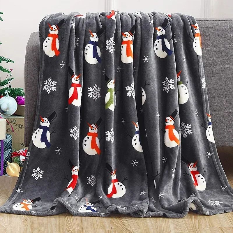 Christmas Throw Blanket,Flannel Snowflake Gingerbread 2026 Xmas Fleece Blanket,Winter Warm Soft Plush Blanket For Couch Sofa Bed