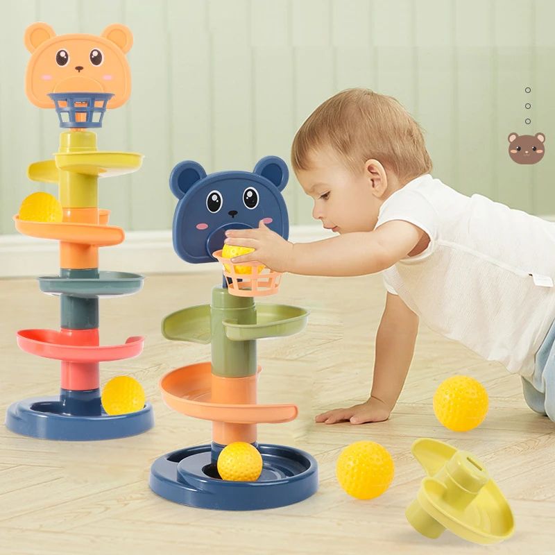 Montessori Toys Baby Track Rolling Ball Push Pop Sliding Ball Early Education Toys Games Children Sensory Toy