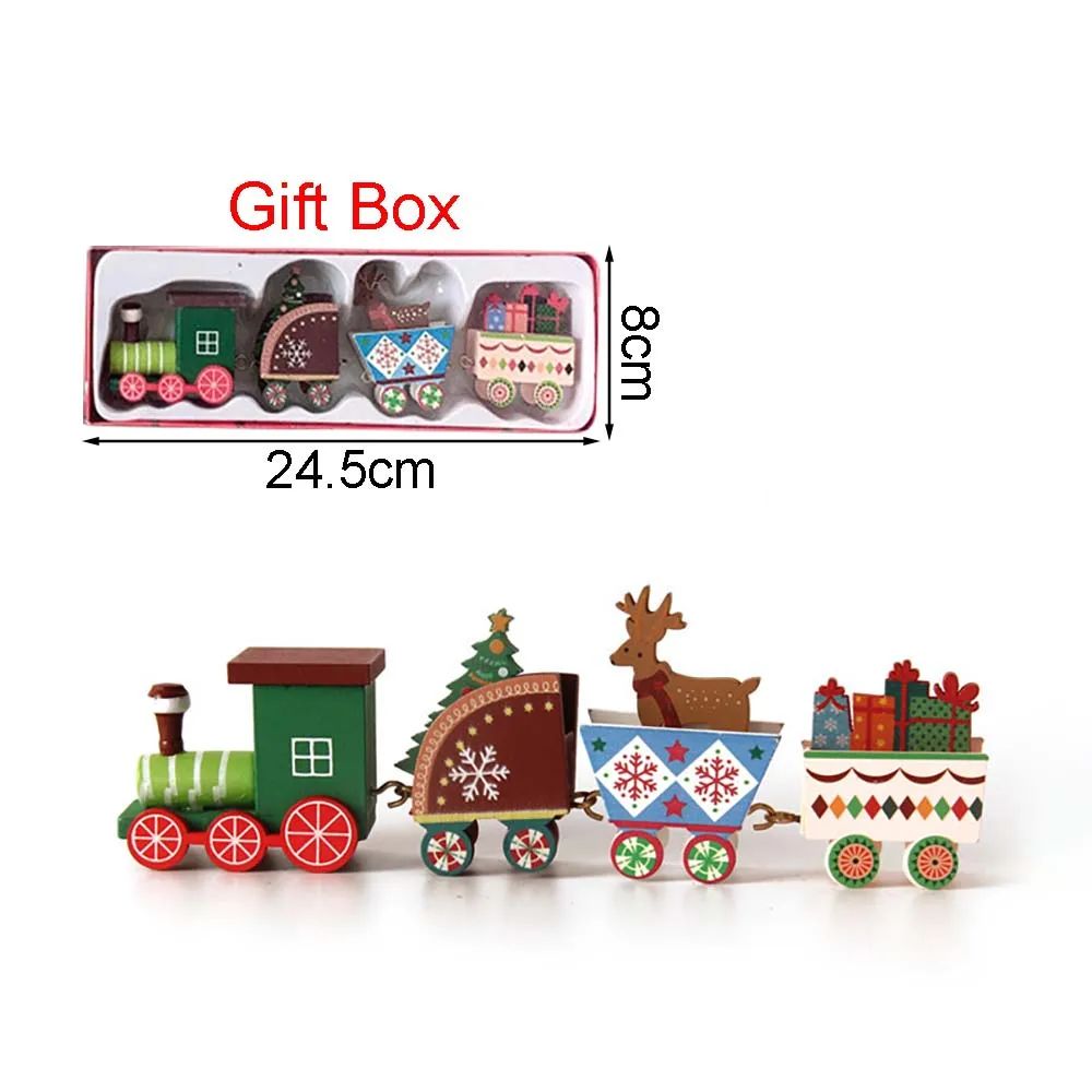 Christmas Wood Train Decoration, Christmas Ornaments With Moving Train, Home Noel, Happy New Year 2026 Gifts