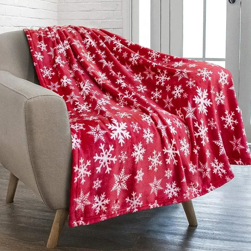 Christmas Throw Blanket,Flannel Snowflake Gingerbread 2026 Xmas Fleece Blanket,Winter Warm Soft Plush Blanket For Couch Sofa Bed