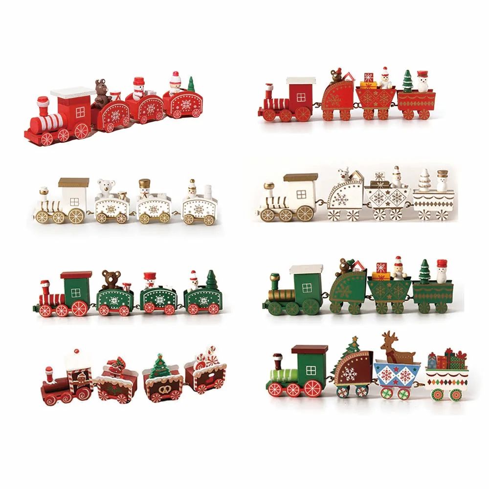 Christmas Wood Train Decoration, Christmas Ornaments With Moving Train, Home Noel, Happy New Year 2026 Gifts
