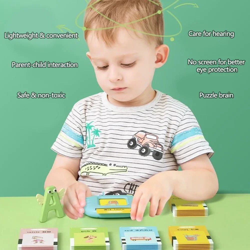 Early Education Talking Flash Card Learning Toy, Electronic Preschool English Audio Book Machine Gift for Kids
