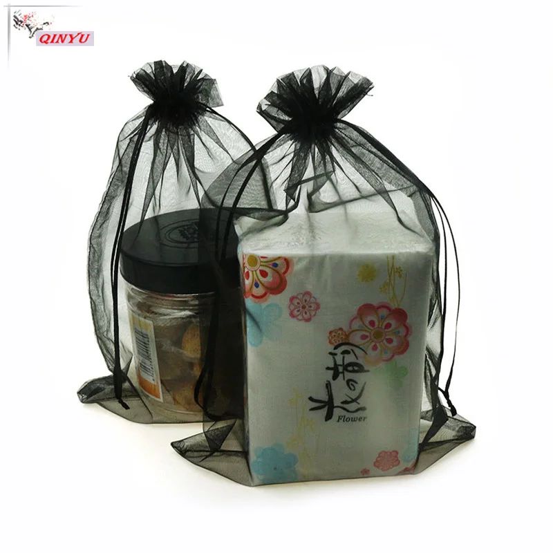 10Pcs/ lot large Organza bags High Quality Jewelry Bag with Wedding Gift Drawable Bags 7Z