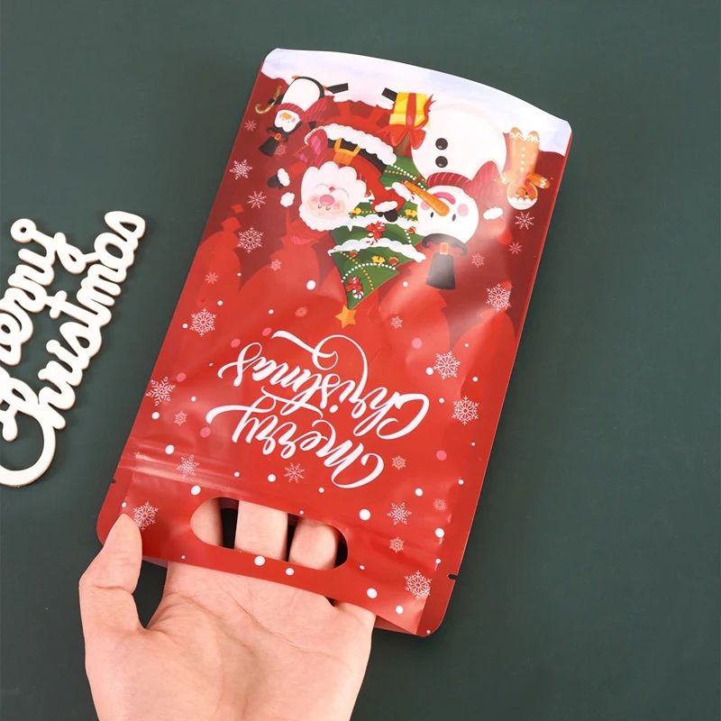 10pcs Christmas Candy Bags Santa Snowman Stand Up Bags Christmas Decorations For Home 2025 Navidad Natal Noel Xmas Gifts New Year 2026