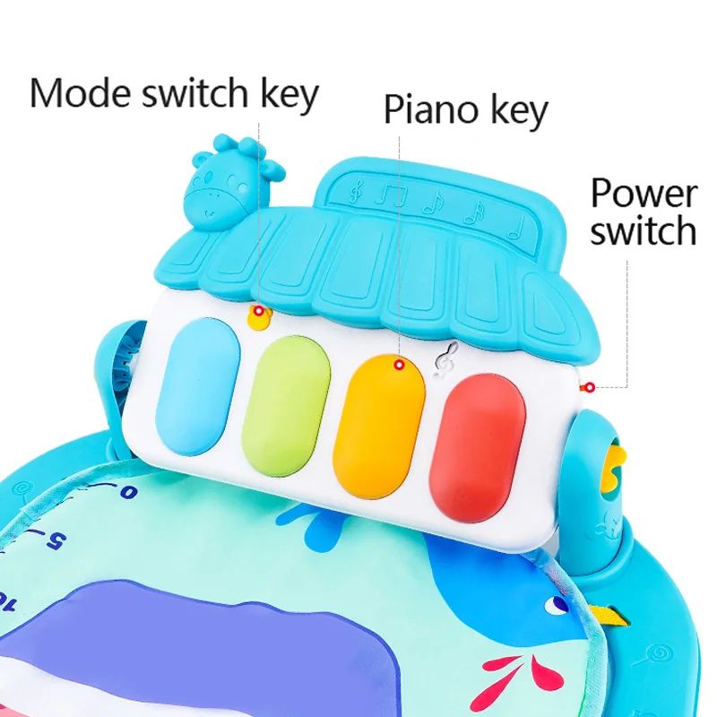 Baby Fitness Stand Music Play Gym with Piano Crawling Mat