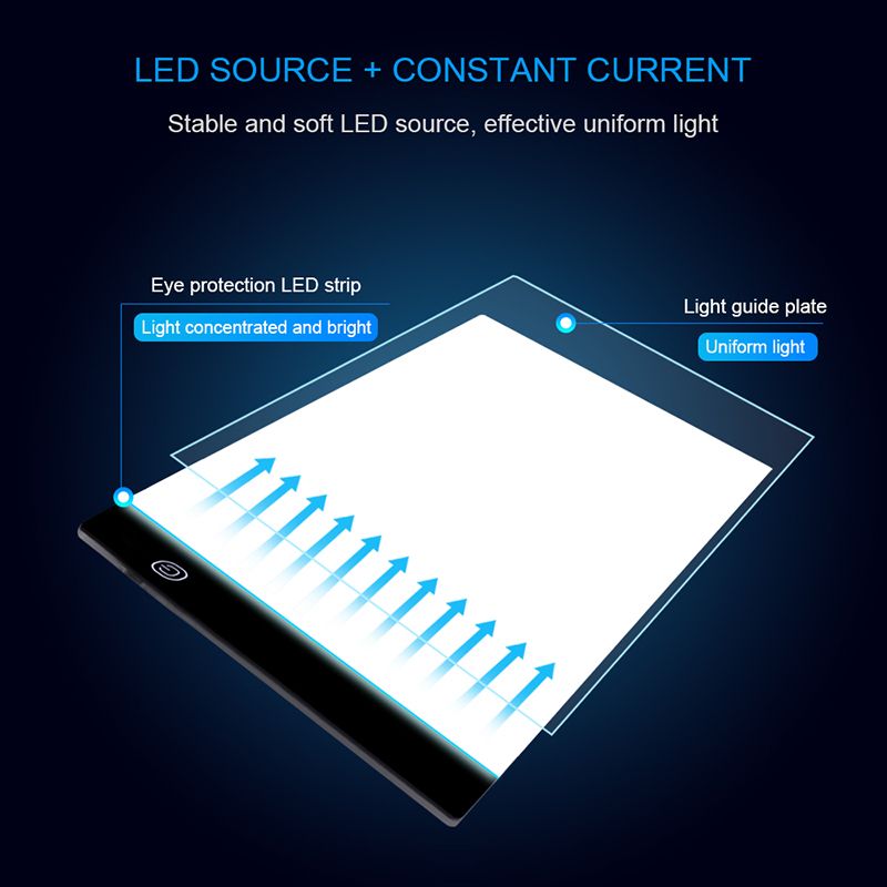 New A4 Three Level Dimmable Led Light Pad Drawing Board Tracing Table Light Box Eye Protection Easier for Diamond Painting