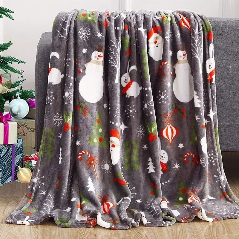 Christmas Throw Blanket,Flannel Snowflake Gingerbread 2026 Xmas Fleece Blanket,Winter Warm Soft Plush Blanket For Couch Sofa Bed