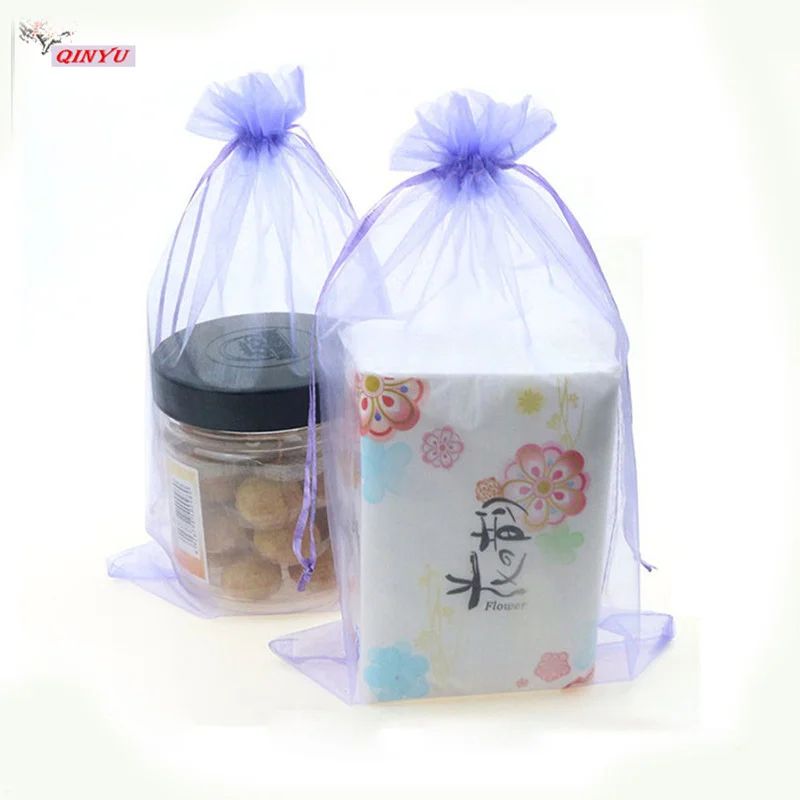 10Pcs/ lot large Organza bags High Quality Jewelry Bag with Wedding Gift Drawable Bags 7Z