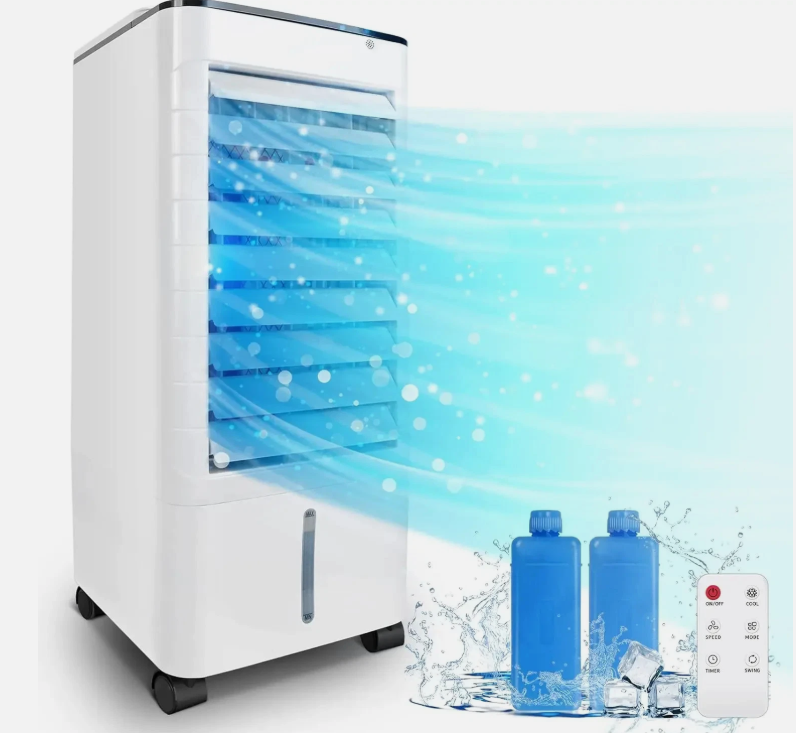 9L Large Water Floor Standing Portable Air Cooling Fan Humidifier with Ice Box
