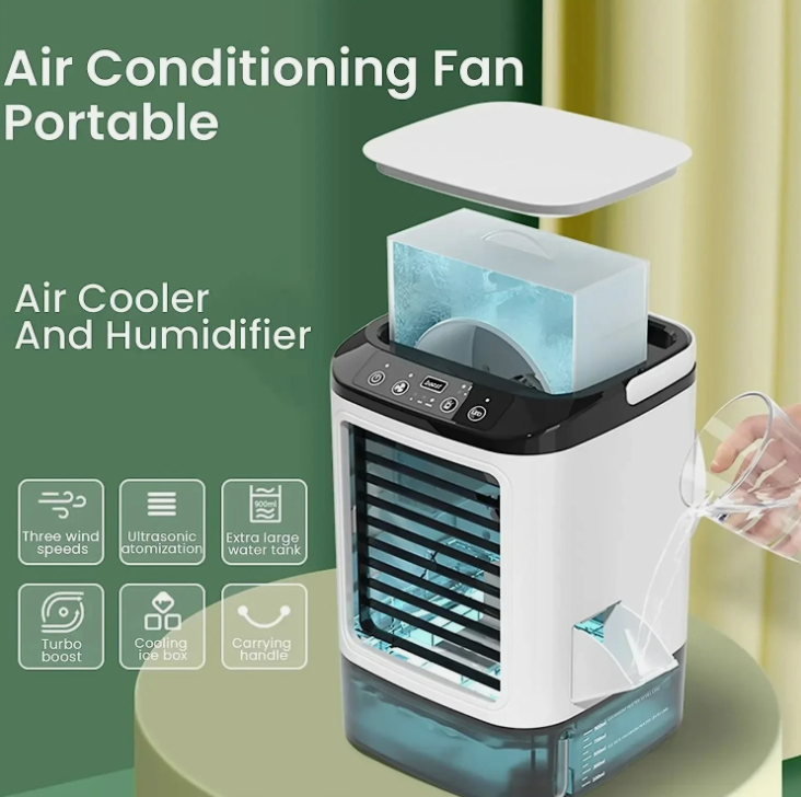 Portable Mini Air Conditioner Humidifier USB Cooler Fan-Home Desktop Cooling UK